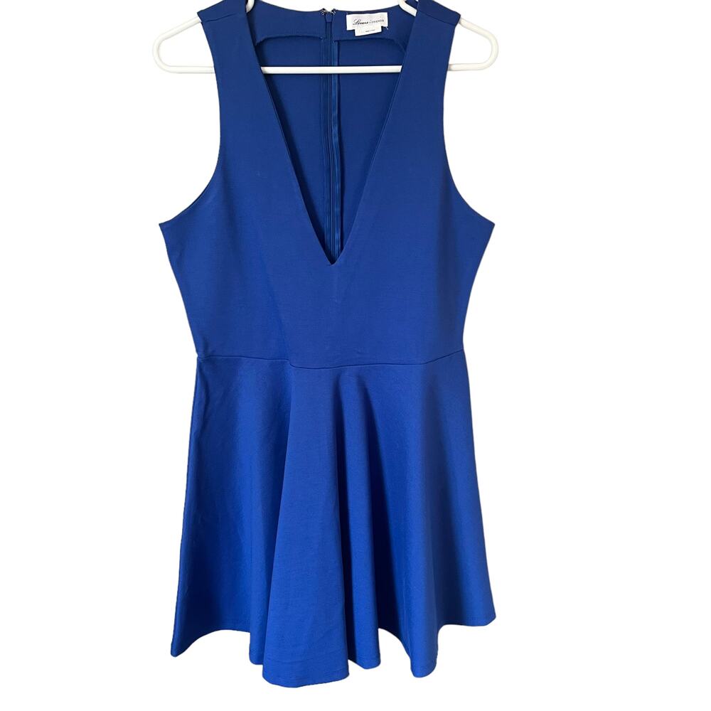 Lovers + Friends Blue Mi Amor Mini Skater Dress EUC Size Large C2-37